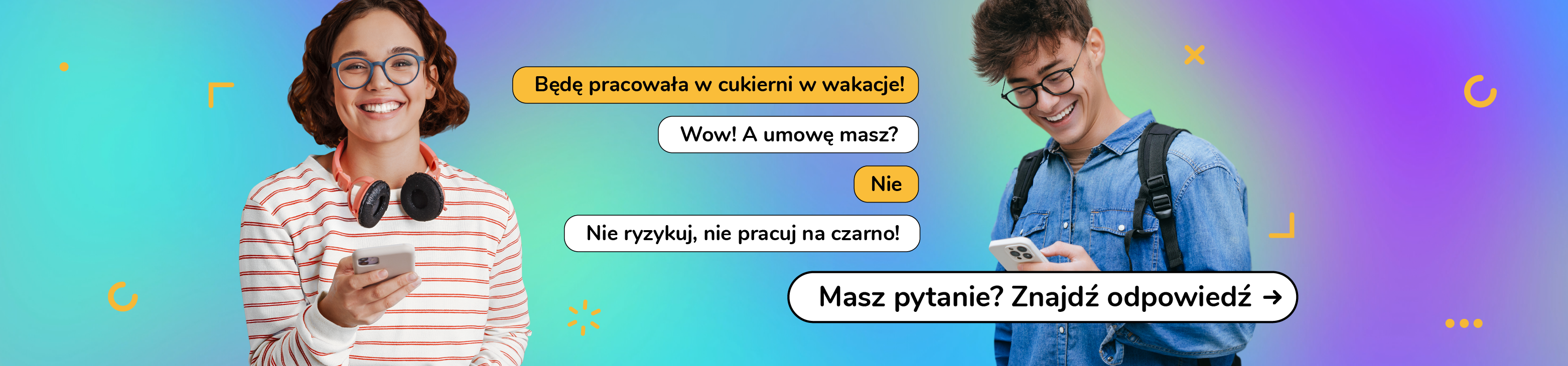 Będępracowała w cukierni w wakacje! Wow! a umowę masz ? Nie. Nie ryzykuj, nie pracuj na czarno - Masz pytanie? znajdź odpowiedź 